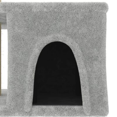 vidaXL Draskyklė katėms su stovais iš sizalio, šviesiai pilka, 48cm