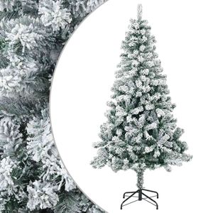 vidaXL Dirbtinė Kalėdų eglutė 120 cm PVC ir Plienas Žalia ir balta