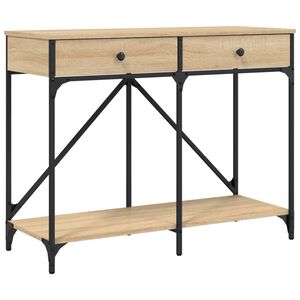 vidaXL Konsolinis staliukas, ąžuolo, 100x39x78,5cm, apdirbta mediena