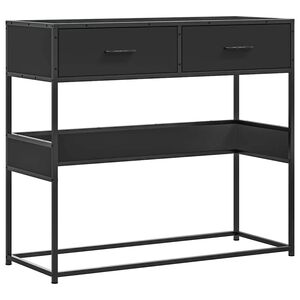 vidaXL konsolinis stalas juodas 90x35x80 cm inžinierinis medis