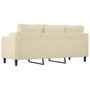 vidaXL Trivietė sofa, kreminės spalvos, 180cm, audinys