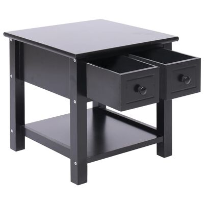 vidaXL Šoninis staliukas, juodas, 40x40x40cm, paulovnijos mediena