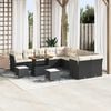 vidaXL Sodo Sofų Rinkinys 13 pcs Juoda ir kreminė 90 x 55 x 71 cm