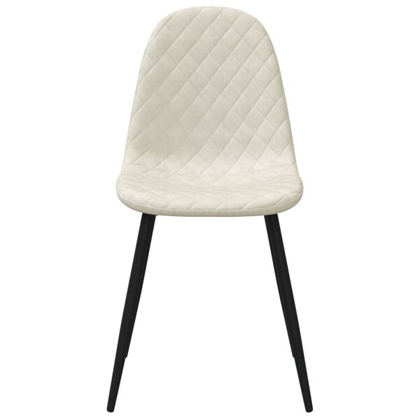 vidaXL Valgomojo kėdės, 4vnt., kreminės baltos spalvos, aksomas