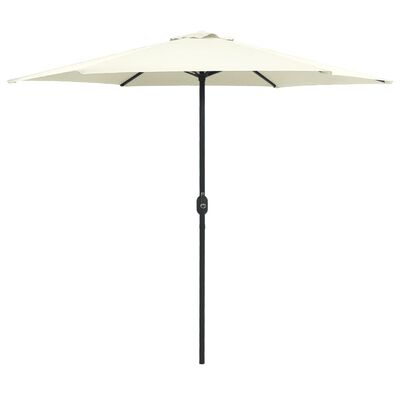 vidaXL Lauko skėtis su aliuminio stulpu, smėlio balta, 270x246cm