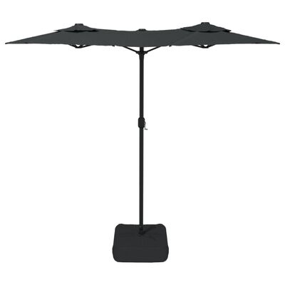 vidaXL Dvigubas skėtis nuo saulės su LED, antracito spalvos, 316x240cm