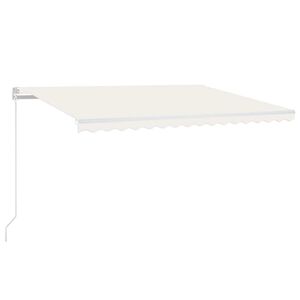 vidaXL Automatinė markizė su LED/vėjo jutikliu, kreminė, 450x300cm