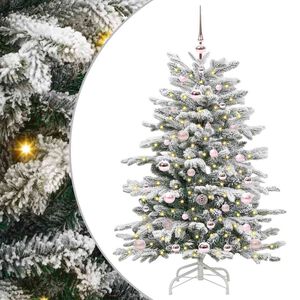 vidaXL Dirbtinė Sulankstoma Kalėdų Eglutė Balta 120 cm PE ir PVC