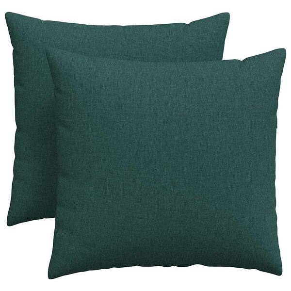 vidaXL Sofa Pagalvės 2 pcs Tamsiai žalia 45 x 45 cm audinys