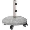 vidaXL Granito skėčio stovas su ratais 4-5 cm stulpui 27.2 kg Pilka
