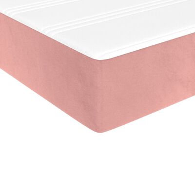 vidaXL Spyruoklinis čiužinys, rožinės spalvos, 100x200x20 cm, aksomas