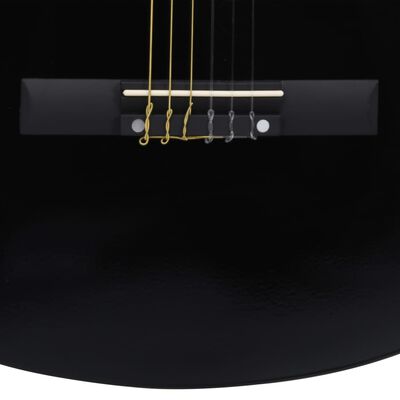 vidaXL Akustinės gitaros rinkinys, 12 dalių, juodas, 38", 6 stygos
