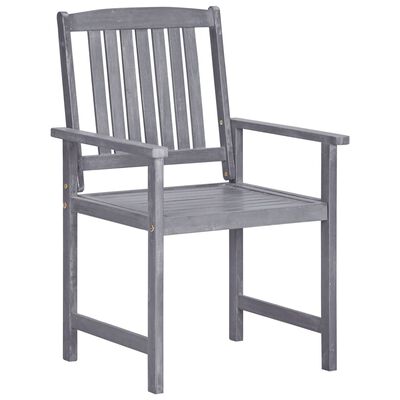 vidaXL Sodo kėdės, 4vnt., pilkos, akacijos medienos masyvas