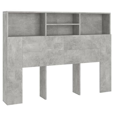 vidaXL Galvūgalis-spintelė, betono pilkos spalvos, 140x19x103,5cm