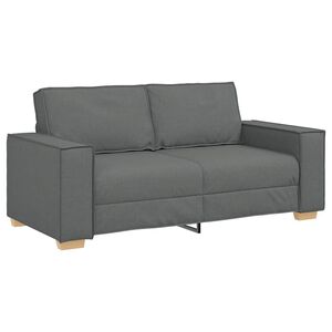 vidaXL Dvivietė sofa, tamsiai pilka, 180x78x84 cm, audinys