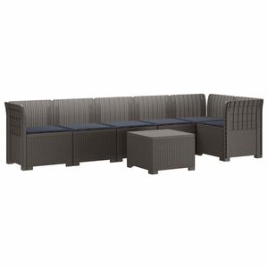 vidaXL 6-vietė Sodo Sofa Su Pagalvėlėmis Rataniniu I&scaron;vaizdu PP