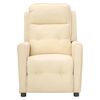vidaXL Masažinis krėslas, kreminės spalvos, audinys