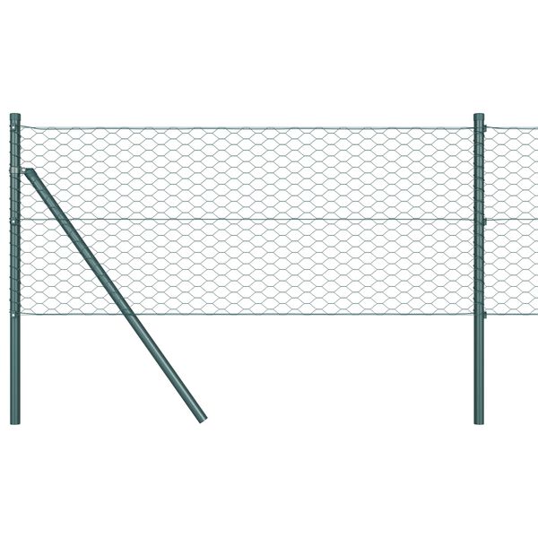 vidaXL Heksagoninė tvora Žalia 0,5 x 10 m PVC