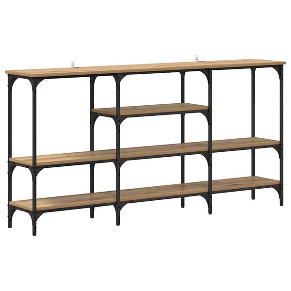 vidaXL Konsolinis stalas su lentyna artisano ąžuolo 160 x 29 x 80 cm