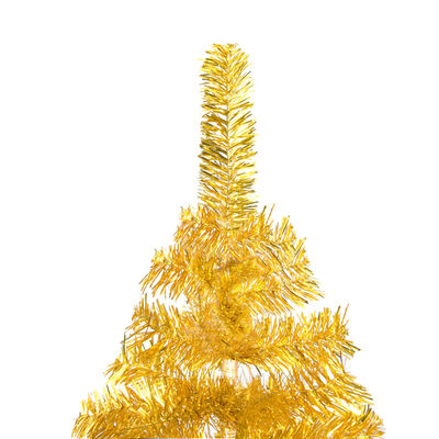 vidaXL Dirbtinė Kalėdų eglutė su žaisliukais, auksinė, 180cm, PET