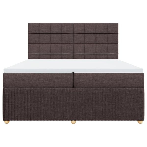 vidaXL Lova su spyruoklėmis ir čiužiniu, ruda, 200x200 cm, audinys