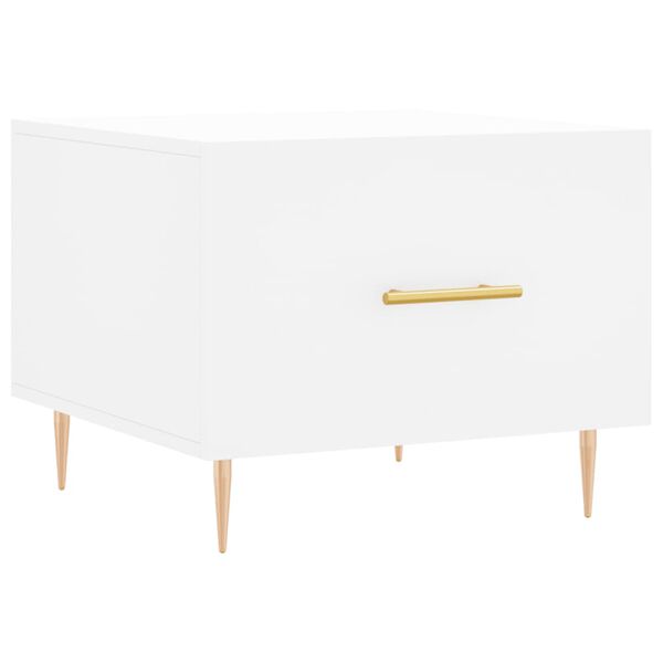 vidaXL Kavos staliukas, baltas, 50x50x40cm, apdirbta mediena