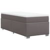 vidaXL Lova su spyruoklėmis ir čiužiniu, pilka,100x200cm, dirbtinė oda