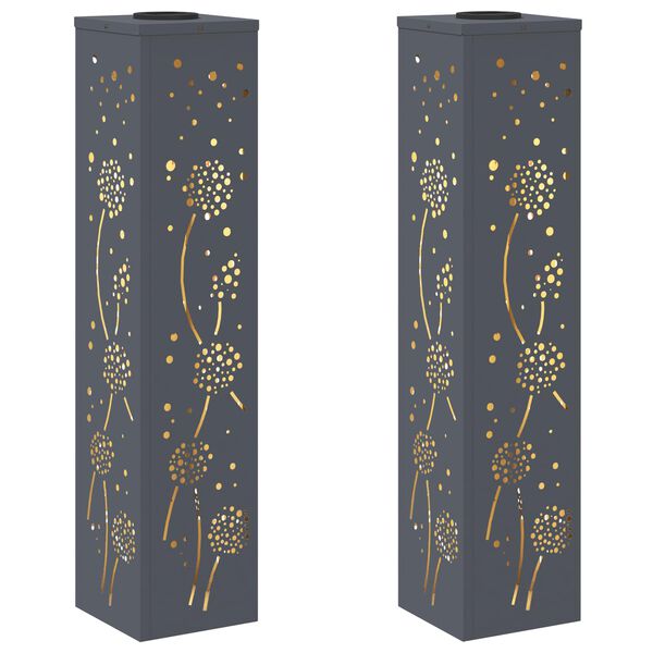 vidaXL Saulės LED &scaron;aligatvio &scaron;viesa 2 pcs Antracitas