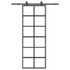 vidaXL Stumdomos durys su įrangos rinkiniu, juodas, 76x205 cm, ESG ir