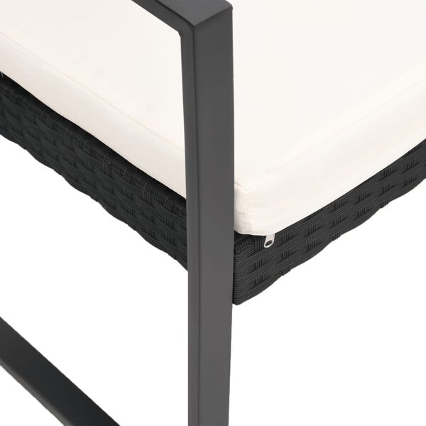 vidaXL Sodo komplektas su pagalvėlėmis, 5 dalių, juodas, PP ratanas