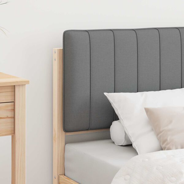 vidaXL Lovo rėmas su apmu&scaron;tu galvūgaliu &Scaron;viesiai pilka 80 x 200 cm