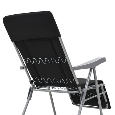 vidaXL Sulankstomos sodo kėdės su čiužinukais, 2 vnt., juodos