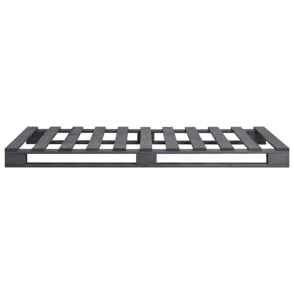 vidaXL Lovos rėmas iš palečių, pilkos sp., 90x200cm, pušies med. mas.