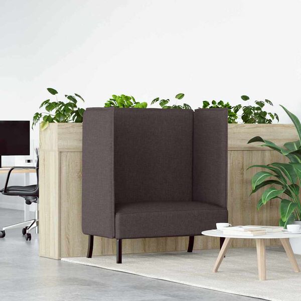 vidaXL Auk&scaron;tos nugaros sofa 101cm Tamsiai ruda audinys