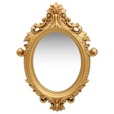 vidaXL Sieninis veidrodis, auksinės spalvos, 56x76cm, rūmų stiliaus