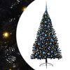 vidaXL Dirbtinis prie&scaron;&scaron;ventinis eglutė su &scaron;viesomis Juoda 180 cm PVC