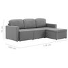 vidaXL Trivietė modulinė sofa-lova, &scaron;viesiai pilkos spalvos, audinys