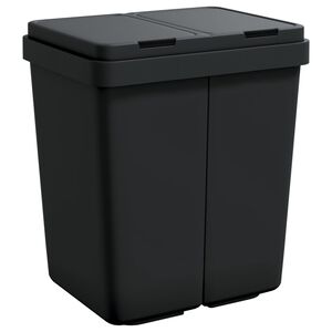 vidaXL Dviguba &scaron;iuk&scaron;liadėžė, antracito spalvos, 2x25l