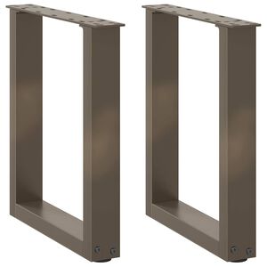 vidaXL Kavos staliuko kojelės, U formos, 2 vnt., natūralus plienas, 28x(42-43) cm, plienas