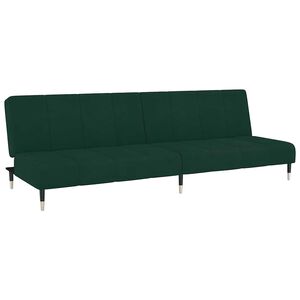 vidaXL Dvivietė sofa-lova, tamsiai žalios spalvos, aksomas
