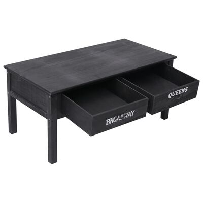 vidaXL Kavos staliukas, juodas, 100x50x45cm, mediena