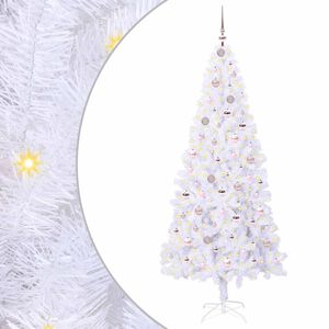 vidaXL Dirbtinė Kalėdų eglutė su 300 LED Balta 210 cm PVC ir Plienas