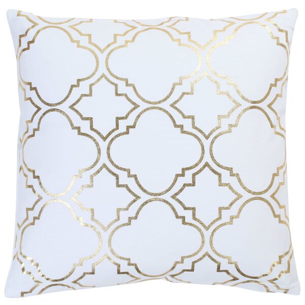 vidaXL Pagalvėlės, 2vnt., baltos ir auksinės, 40x40cm, medvilnė