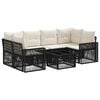 vidaXL Sodo Sofų Rinkinys 7 vnt. Juoda 55 x 55 x 37 cm poliratanas