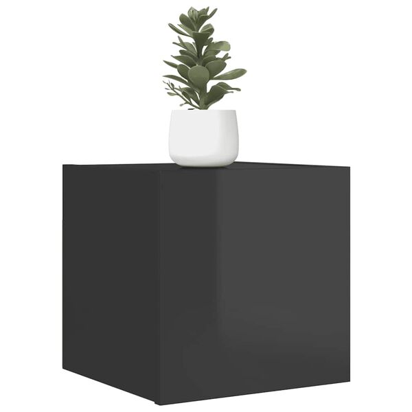 vidaXL Sieninės TV spintelės, 4vnt., pilkos, 30,5x30x30cm, blizgios