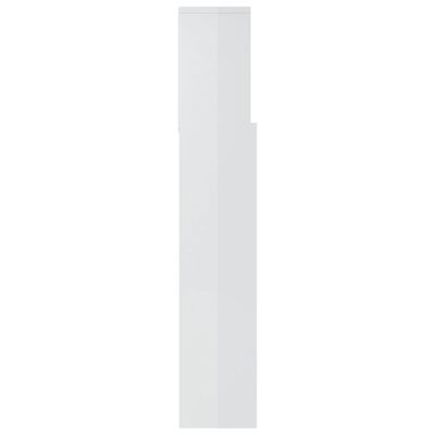 vidaXL Galvūgalis-spintelė, baltos spalvos, 180x19x103,5cm, blizgus
