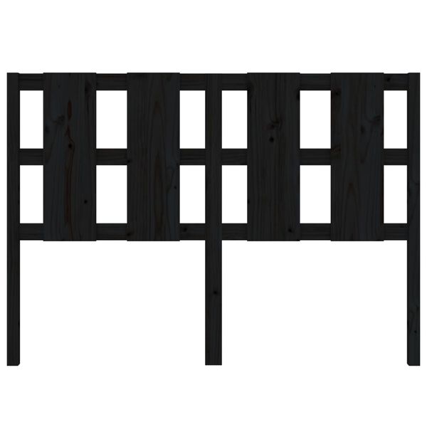 vidaXL Lovos galvūgalis, juodas, 145,5x4x100cm, pu&scaron;ies masyvas