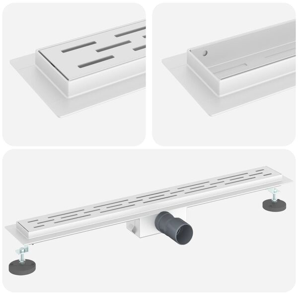 vidaXL Du&scaron;o nutekėjimas su linijiniu dizainu Sidabro 80 cm