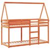 vidaXL Dviaukštė lova su stogu, vaško ruda, 75x190cm, pušies masyvas