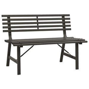 vidaXL Sodo suoliukas, juodos spalvos, 110cm, plienas
